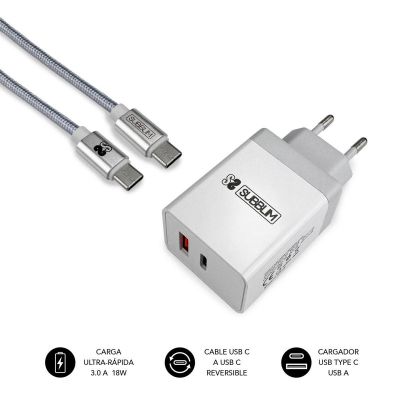 Smart charger PD18W+2.4A + C to C cable White