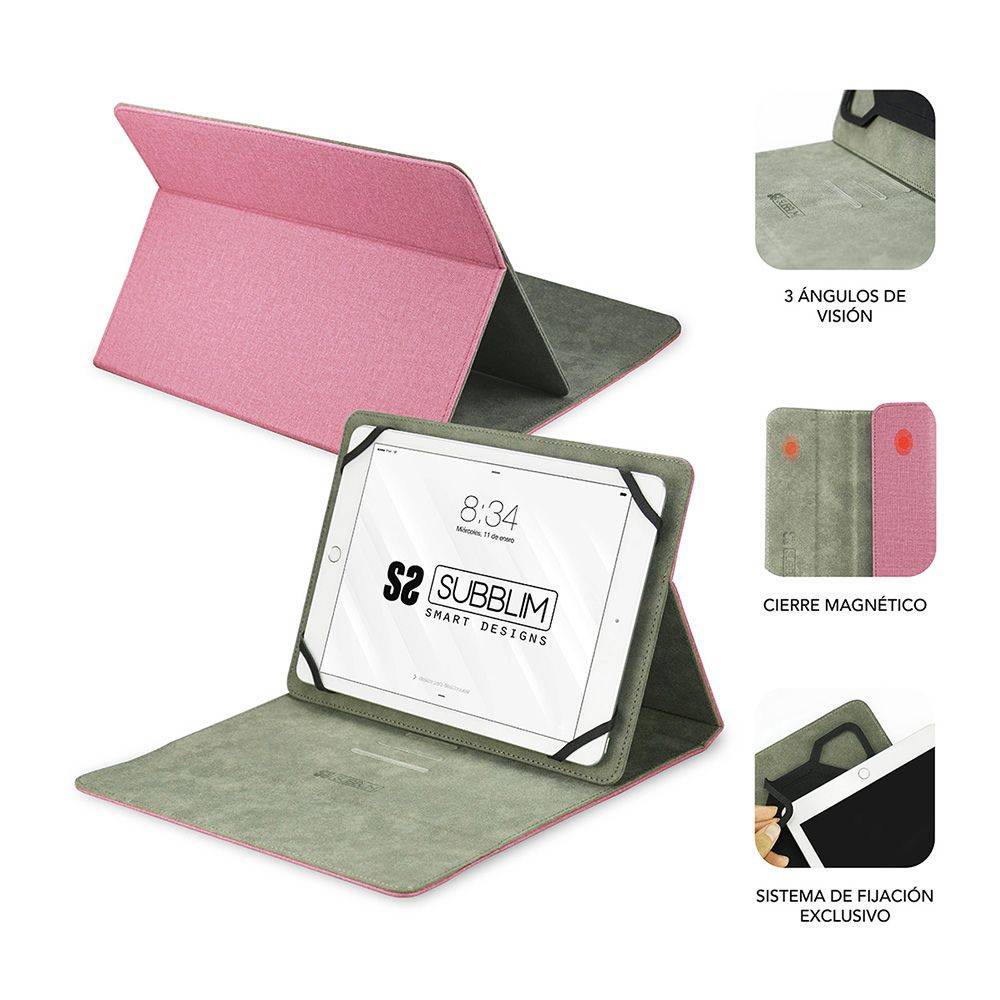 Funda Tablet Clever Stand Tablet Case 9,6″-11″ Pink