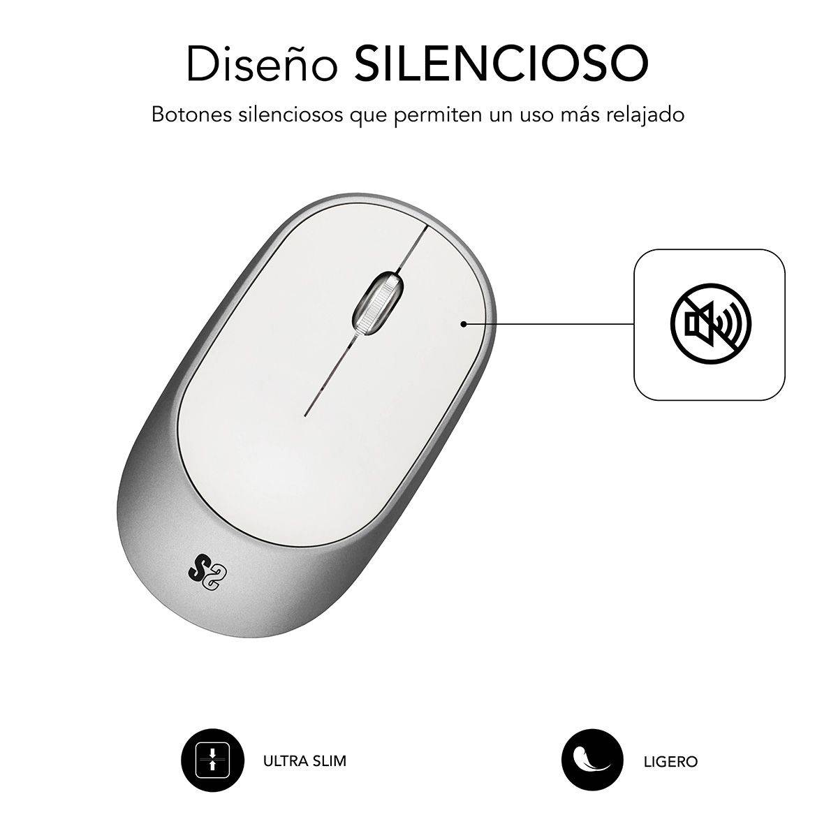 Ratón Óptico Wireless Bluetooth Smart Silver