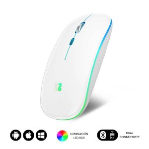 Ratón Óptico Wireless LED Dual Flat Mouse White